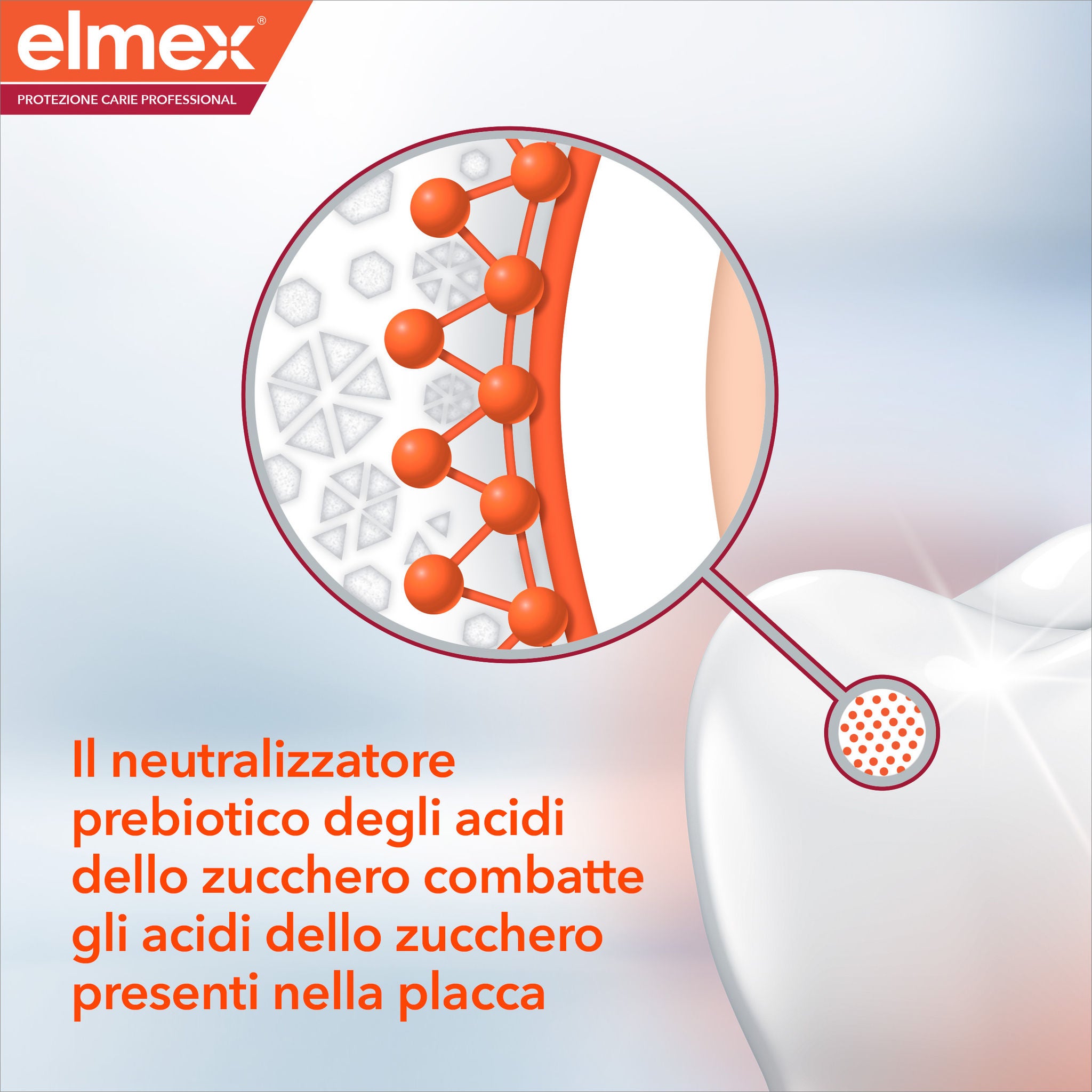 Il neutralizzatore prebiotico degli acidi dello zucchero combatte gli acidi delo zucchero presenti nella placca